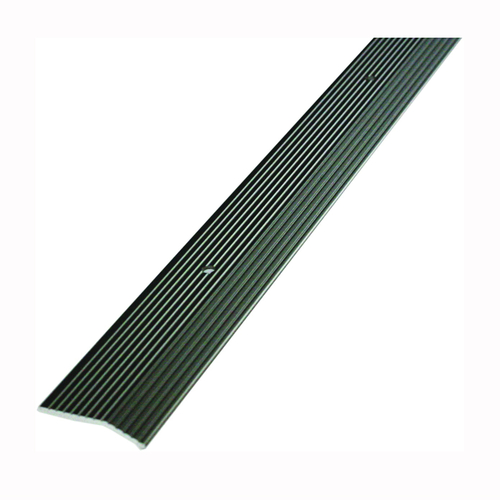 M-D 43856 Carpet Trim, 72 in L, 1-3/8 in W, Fluted Surface, Aluminum, Pewter