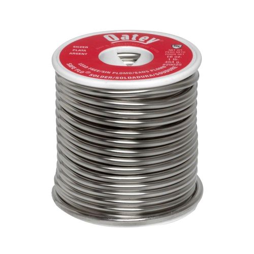 Oatey Safe-Flo 29025 Wire Solder, 1 lb, Solid, Gray/Silver, 415 to 455 deg F Melting Point