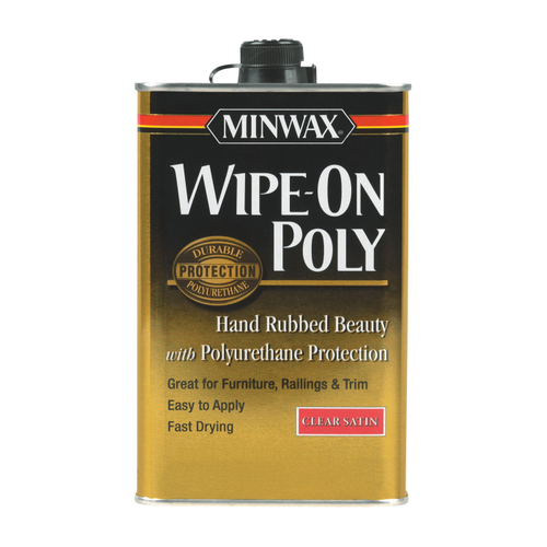 Minwax 60910000 Wipe-On Poly Paint, Liquid, Clear, 1 qt, Can