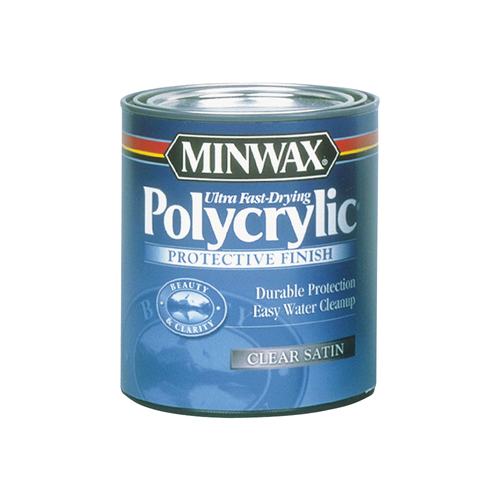 Minwax Polycrylic 13333000 Protective Finish Paint, Liquid, Crystal Clear, 1 gal, Can