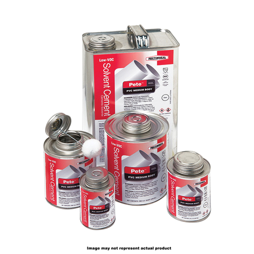 RECTORSEAL Pete 602L 55928 Medium Body Solvent Cement, 1 qt Can, Liquid, Clear