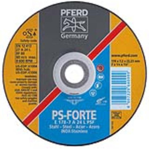 PFERD Universal Line PSF 61006 Grinding Wheel, 7 in Dia, 1/4 in Thick, 5/8-11 Arbor, 24 Grit, Coarse