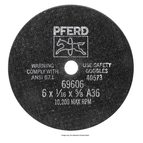 PFERD Universal Line PSF 69403 Flat Cut-Off Wheel, 4 in Dia, 3/8 in Arbor, 60 Grit, Coarse