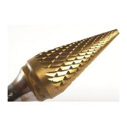 Champion SM SM3 Burr, 1/4 in Dia Cutter, 1/4 in Dia Shank, Straight Shank, Tungsten Carbide, Titaniu