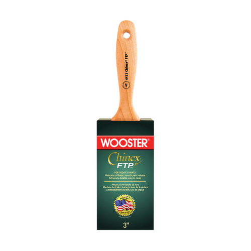 WOOSTER 4413-3 Paint Brush, 3 in W, 3-3/16 in L Bristle, Synthetic Fabric Bristle, Varnish Handle