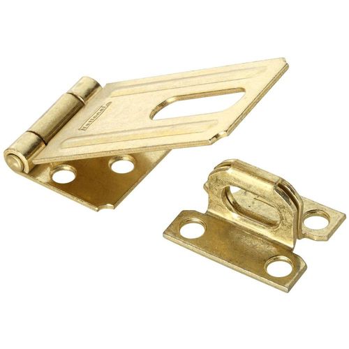 National Hardware V30 Series N102-293 Safety Hasp, 3-1/4 in L, 1-1/2 in W, Steel, Brass