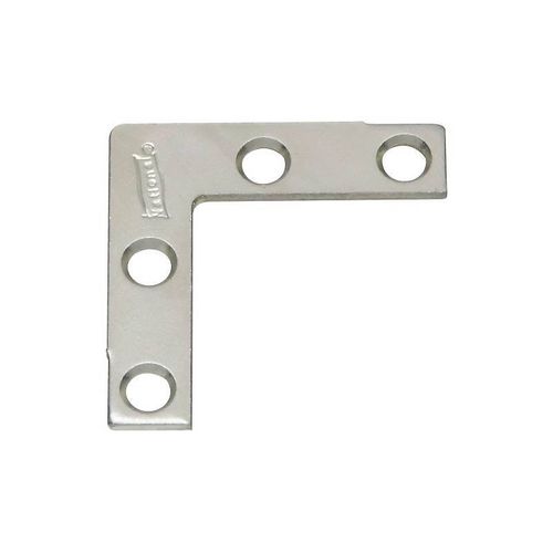 National 117 Series N113-795 Flat Corner Brace, 1-1/2 x 3/8 in, Steel, Zinc Plated