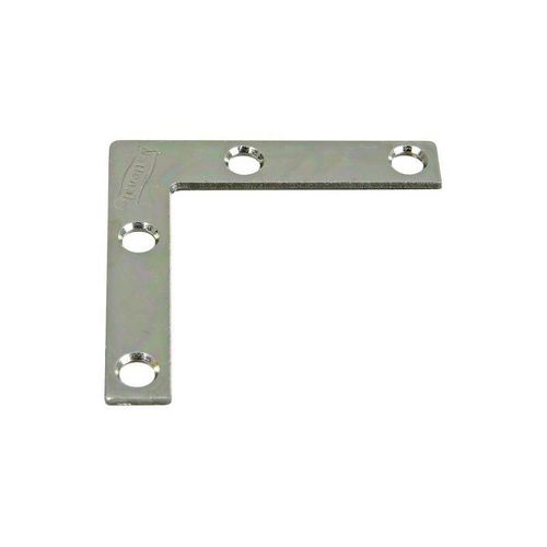 National 117 Series N113-845 Flat Corner Brace, 2 x 3/8 in, Steel, Zinc Plated