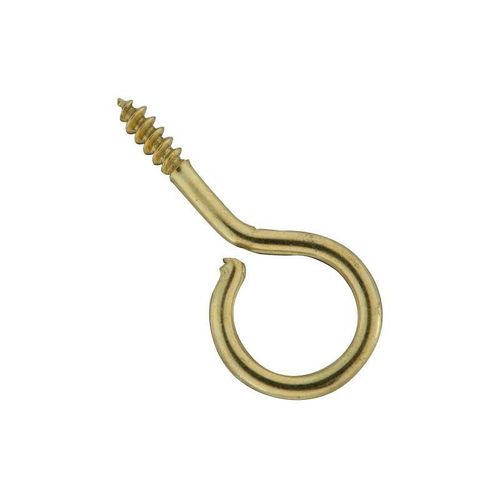 National Hardware V2015 Series N119-321 Screw Eye, #14, 0.31 in L Thread, 1-1/16 in OAL, Brass