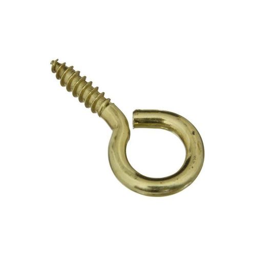 National Hardware V2015 Series N119-362 Screw Eye, #8, 1/2 in L Thread, 1-5/8 in OAL, Brass