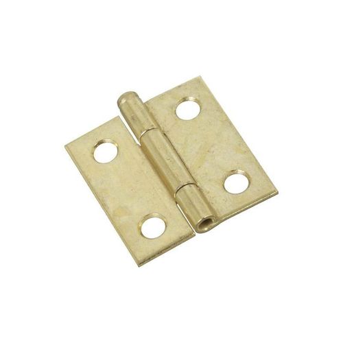 National 508 Series N141-754 Narrow Hinge with Removable Pin, 1-1/2 in, Steel, Brass