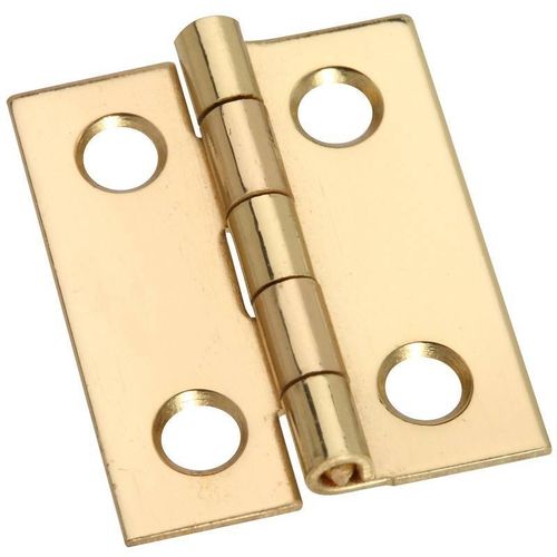 National V1801 Series N211-284 Decorative Narrow Hinge, 1 x 13/16 in, Solid Brass
