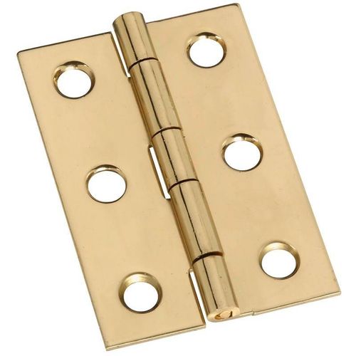 National V1802 Series N211-375 Decorative Broad Hinge, 2 x 1-3/8 in, Solid Brass