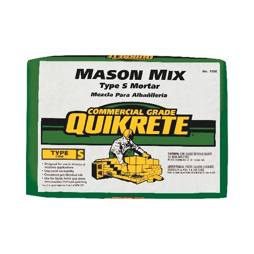 Quikrete 1136-80 Mason Mix, Gray/Gray Brown, Solid, 80 lb Bag