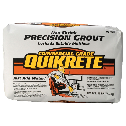 Quikrete 1585-00 Precision Grout, Gray, Granular Solid, 50 lb Bag