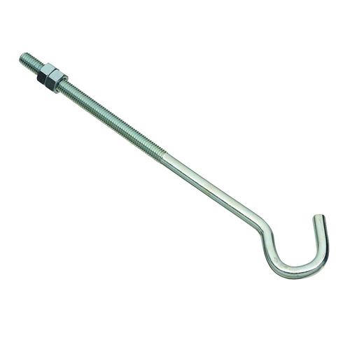 National Hardware 2162BC Series N221-705 Hook Bolt, 3/8 in Thread, 10 in L, Steel, Zinc