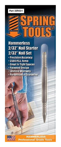 SPRING TOOLS 32R42-1 Nail Set and Nail Starter, 2/32 in Tip