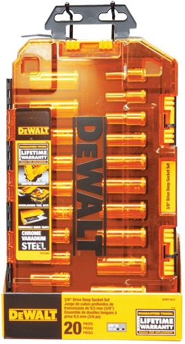 DEWALT DWMT73812 3/8" Drive Deep Combination Socket Set, 20 Pieces