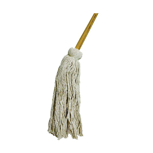MAGNOLIA BRUSH 16-M Deck Mop, 14 oz Headband, Cotton Mop Head, White Mop Head, Hardwood Handle