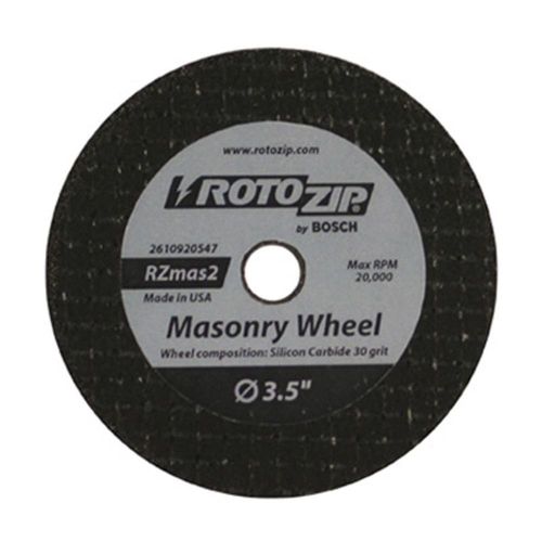ROTOZIP RZMAS2 Cut-Off Wheel, 3-1/2 in Dia, 1/16 in Thick, 3/8 in Arbor, 30 Grit