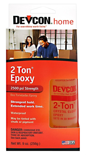 Devcon 2-Ton 33345 Epoxy, Amber, Liquid, 9 oz Box