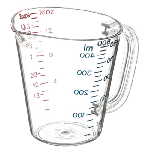 CARLISLE 4314207 Commercial Measuring Cup, 16 oz Capacity, Imperial, Metric Graduation