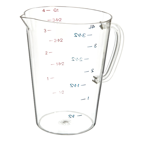 CARLISLE 4314507 Commercial Measuring Cup, 1 gal Capacity, Imperial, Metric Graduation