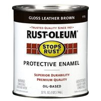 Rust-Oleum 7775502 Protective Enamel Paint Stops Rust, 32-Ounce, Gloss Leather Brown