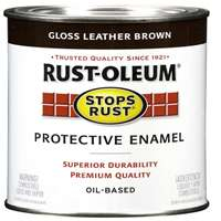 Rust-Oleum 7775730 Protective Enamel Paint, 8-Ounce, Leather Brown