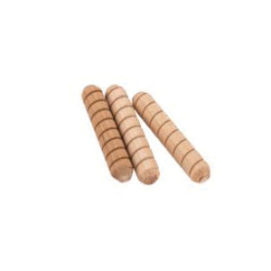 Cindoco P42 Spiral Grooved Dowel Pin, 1/4 in Dia, 2 in L, Birch