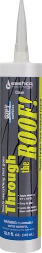 Through The Roof! 14010 Cement and Patching Sealant, Clear, Liquid, 10.5 oz Cartridge