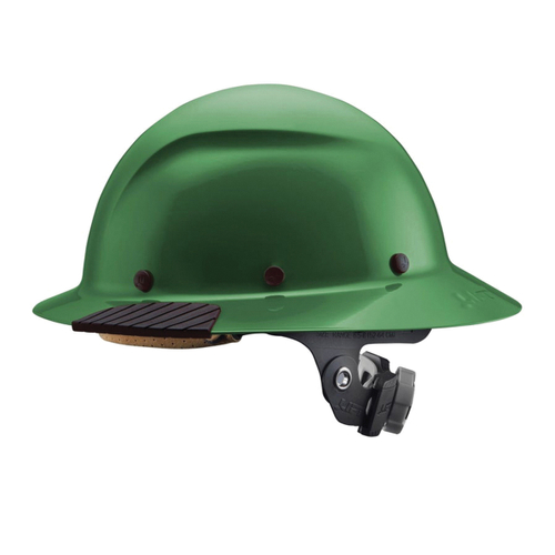 LIFT DAX Series HDF-19GG Full Brim Hard Hat, Fiber-Reinforced Resin Shell, Green, Class: G