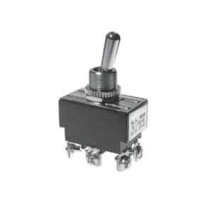 SELECTA SS208B-BG Heavy-Duty Utility Toggle Switch, 10/15 A, 125/250 VAC, 2 -Position, DPDT, Silver