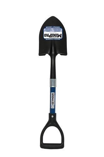 Seymour 49352 MiniPRO Round Point Shovel, Fiberglass Handle, Poly D-Grip, Compact 27 Inch Length