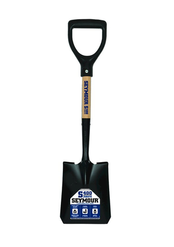 Seymour 49353 MiniPRO Square Point Shovel, Hardwood Handle, Poly D-Grip, Compact 27 Inch Length