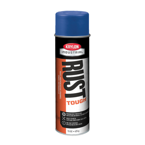 Krylon Rust Tough K00259007 Enamel Spray Paint, Gloss, Deep Blue, 15 oz, Can