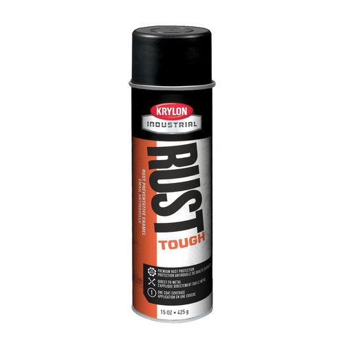 Krylon K00779007 Enamel Spray Paint, Semi-Gloss, Black, 15 oz, Can