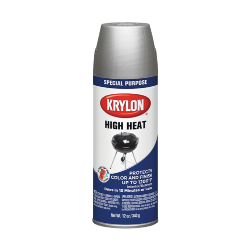 Krylon K01407777 Aluminum High Heat and Radiator Paint - 12 oz. Aerosol