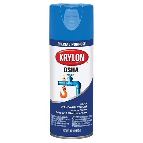 Krylon K02416007 Safety Spray Paint, Gloss, Safety Blue, 12 oz, Can