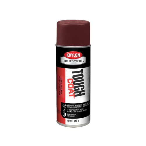 Krylon Tough Coat A01285007 Safety Spray Paint, Gloss, Cordova Brown, 12 oz, Can