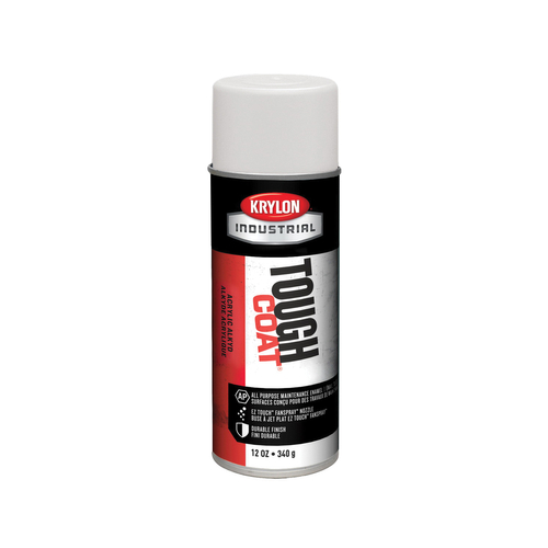 Krylon Tough Coat A01800007 Safety Spray Paint, Gloss, Safety White, 12 oz, Can