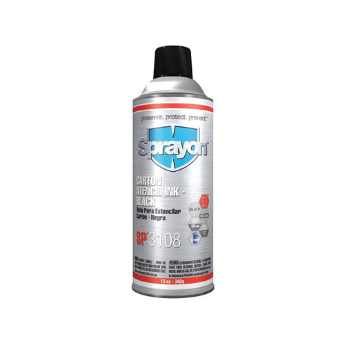 Krylon SC3108000 Stencil Spray Paint, Flat, Black, 12 oz, Can