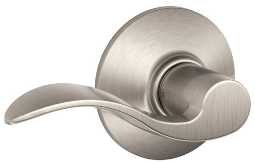 Schlage Accent Series F10V ACC 619 Passage Lever, Mechanical Lock, Satin Nickel, Lever Handle