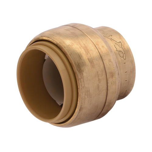 SharkBite U518LFA End Cap, 3/4 in, Brass, Chrome, 200 psi Pressure