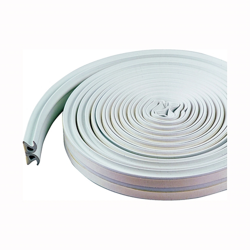 M-D 43846 Weatherstrip Tape, 3/8 in W, 17 ft L, EPDM/Silicone, White