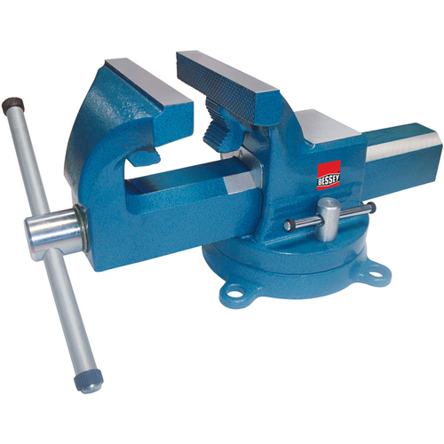 Bessey BV-DF4SB 4-Inch Heavy Duty Bench Vise with Pipe Jaws, Hammer Tone Blue