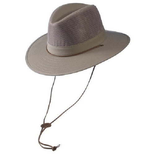 Turner Hat 40000-K-M-7-1/8 Hat, Aussie, Men's, M, Cotton Twill, Khaki