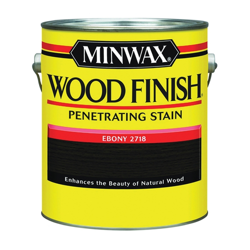 Minwax Wood Finish 710130000 Wood Stain, Ebony, Liquid, 1 gal, Can