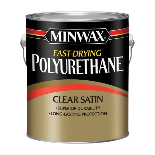 Minwax 71028000 Polyurethane, Satin, Liquid, Clear, 1 gal, Can