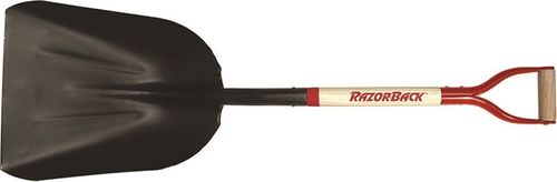 Razor-Back 53117 #8 Western Steel Scoop with Wood Handle and Steel D-Grip